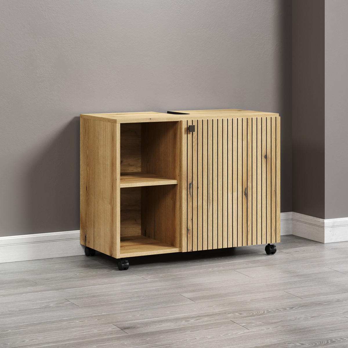 WASCHBECKENUNTERSCHRANK PureBliss Eiche Dekor - Eichefarben, Holzwerkstoff (80/64/42cm) - Trendteam