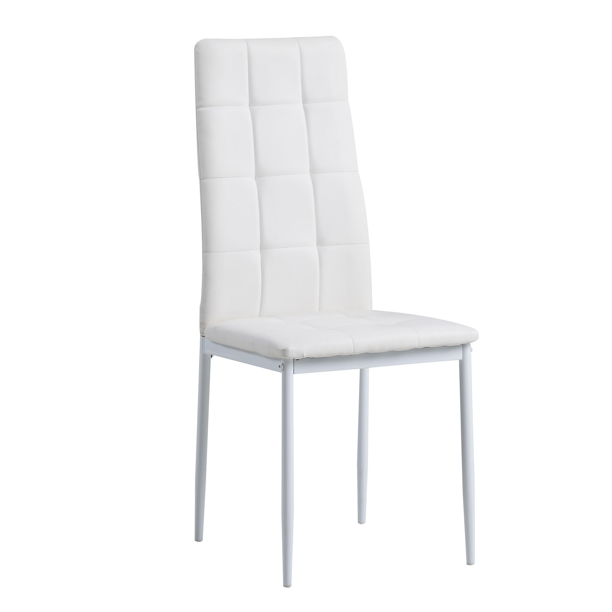 STUHL RIMINI Lederimitat Metallbeine 6er Set Weiss - Weiß, Kunststoff/Metall (41/97/38cm) - Albatros