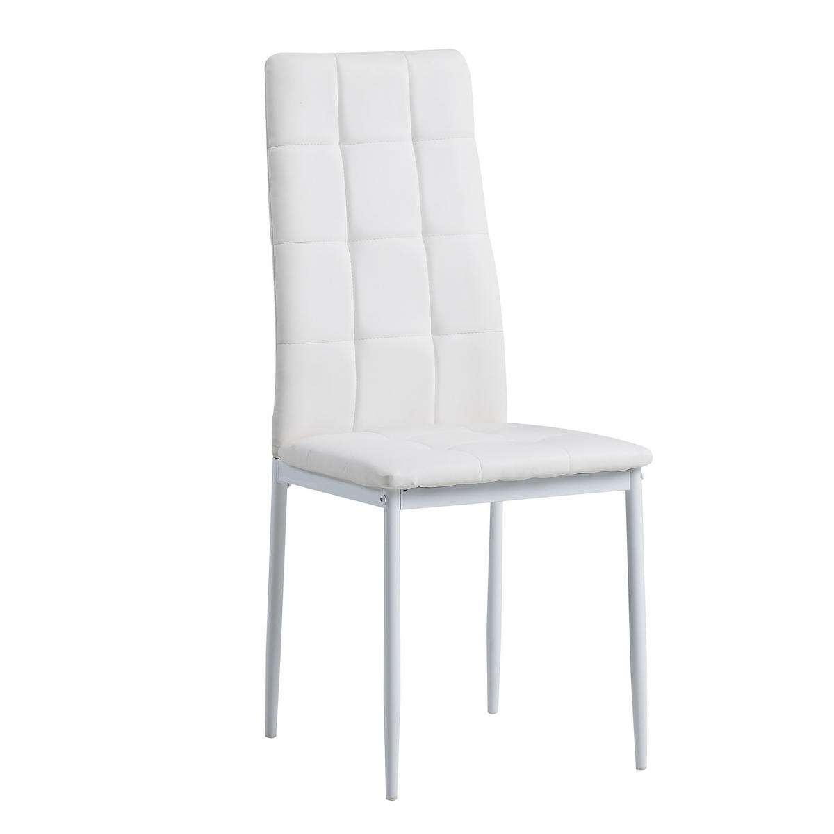 STUHL RIMINI Lederimitat Metallbeine 4er Set Weiss - Weiß, Kunststoff/Metall (41/97/38cm) - Albatros