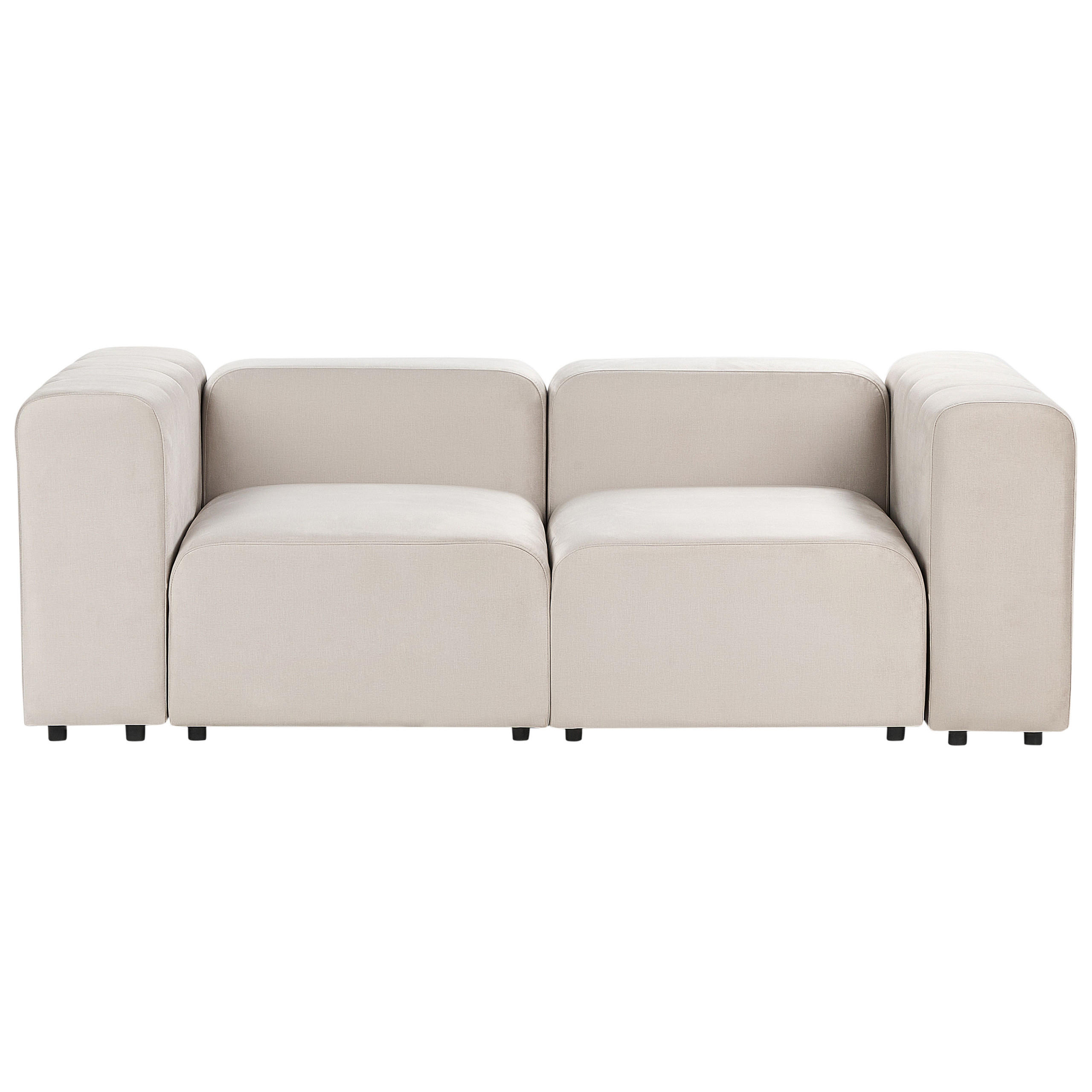 2-SITZER-SOFA Samtstoff beige Falsterbo - Beige, Textil (204/70/105cm) - Beliani
