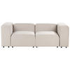 2-SITZER-SOFA Samtstoff beige Falsterbo - Beige, Textil (204/70/105cm) - Beliani