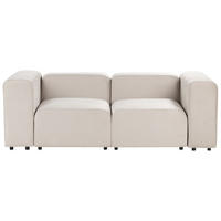 2-SITZER-SOFA Samtstoff beige Falsterbo - Beige, Textil (204/70/105cm) - Beliani