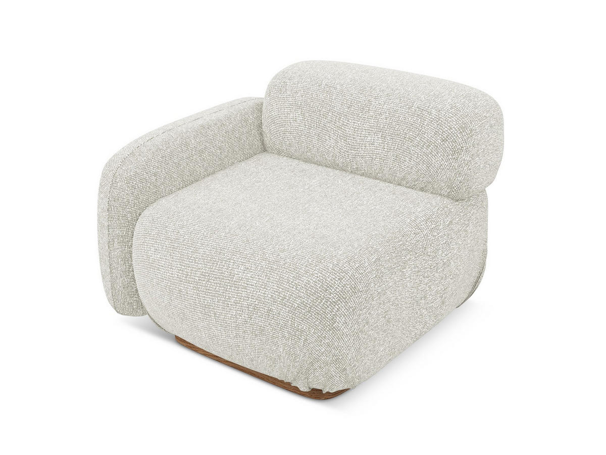 SOFAELEMENT Links Strukturstoff Stoff Beige - Beige/Creme, Holz/Textil (95/73/95cm) - Makamii