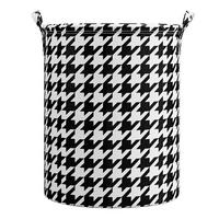 WÄSCHEKORB – großes Fassungsvermögen – 40 × 40 × 56 cm – Schwarz & Weiß - Schwarz, Textil (40/56/40cm)