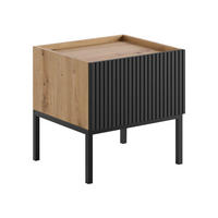 NACHTTISCH Como - Schwarz/Eiche Artisan, Holzwerkstoff/Metall (45/45/42cm) - MIRJAN24
