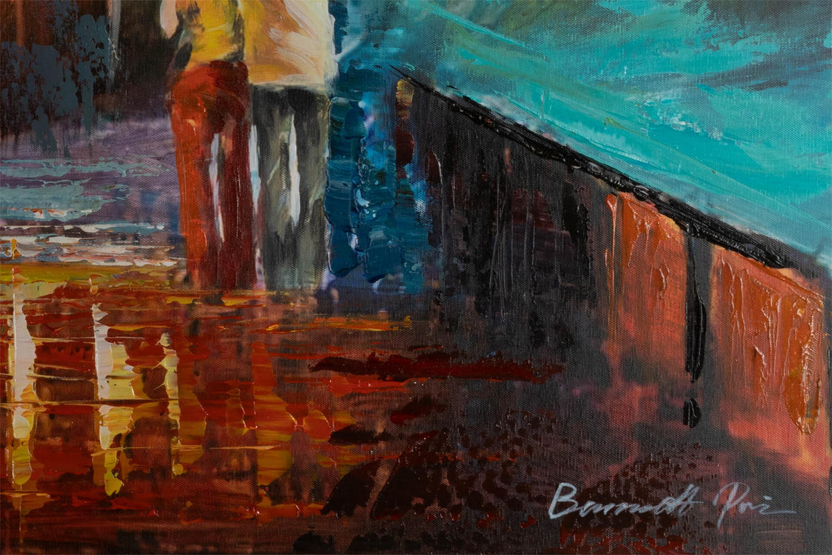ACRYLBILD HANDGEMALT 120/60 cm - Multicolor/Schwarz, Holz/Textil (2/60cm) - KUNSTLOFT