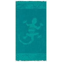 STRANDTUCH Frottee Velours Jacquard Ziseliert Kariba 90x170 340g/m² - Blau, Textil (90/170cm) - LE COMPTOIR DE LA PLAGE