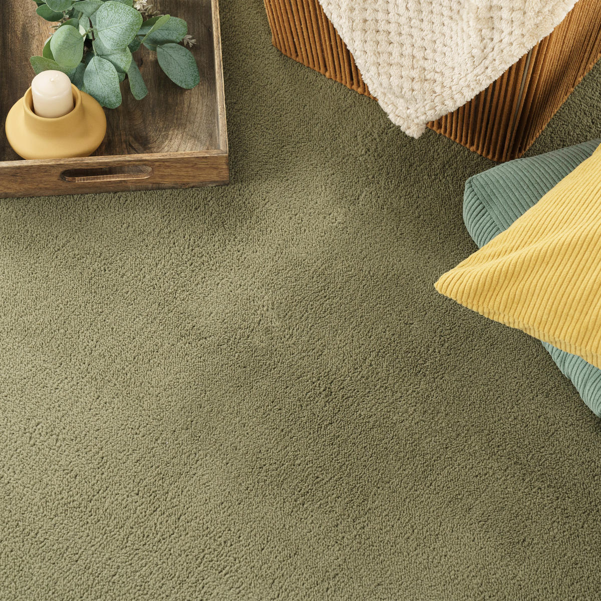 KURZFLORTEPPICH 120/120 cm Cadiz 630 - Hellgrün, Textil (120/120cm) - Paco Home
