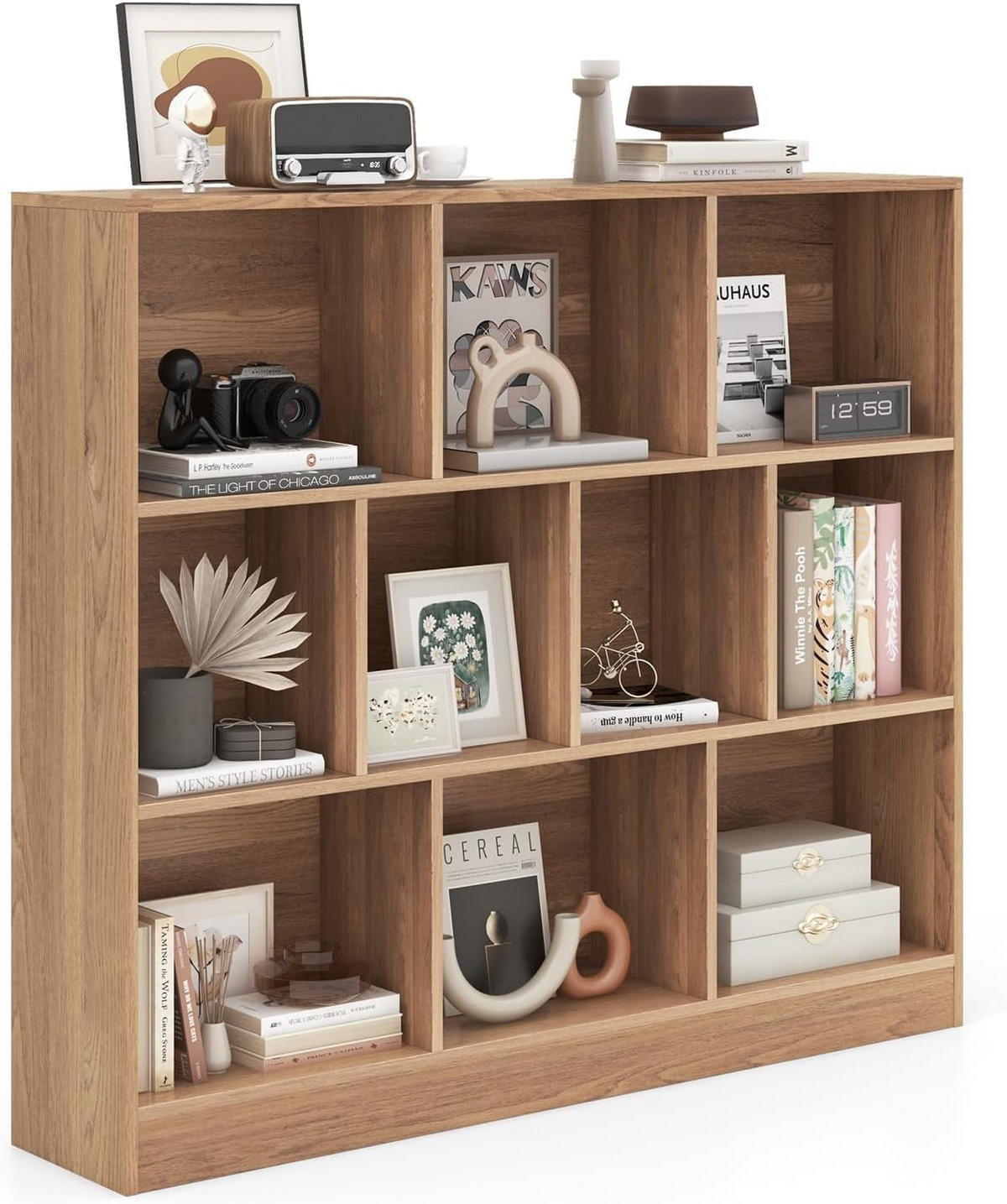 BÜCHERREGAL Braun - Braun, Holzwerkstoff (24/104/120cm) - COSTWAY