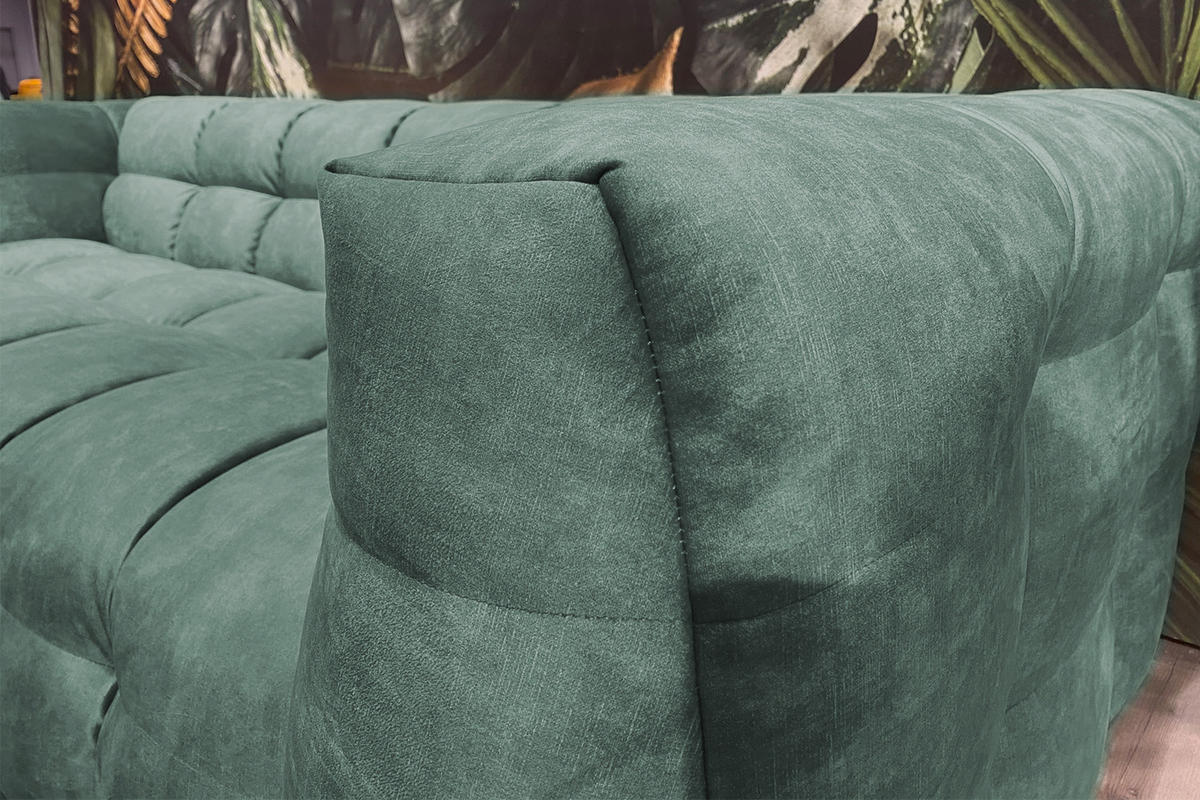 SOFA RIO Petrol Velvet - Petrol/Schwarz, Textil (236/68/105cm) - KAWOLA