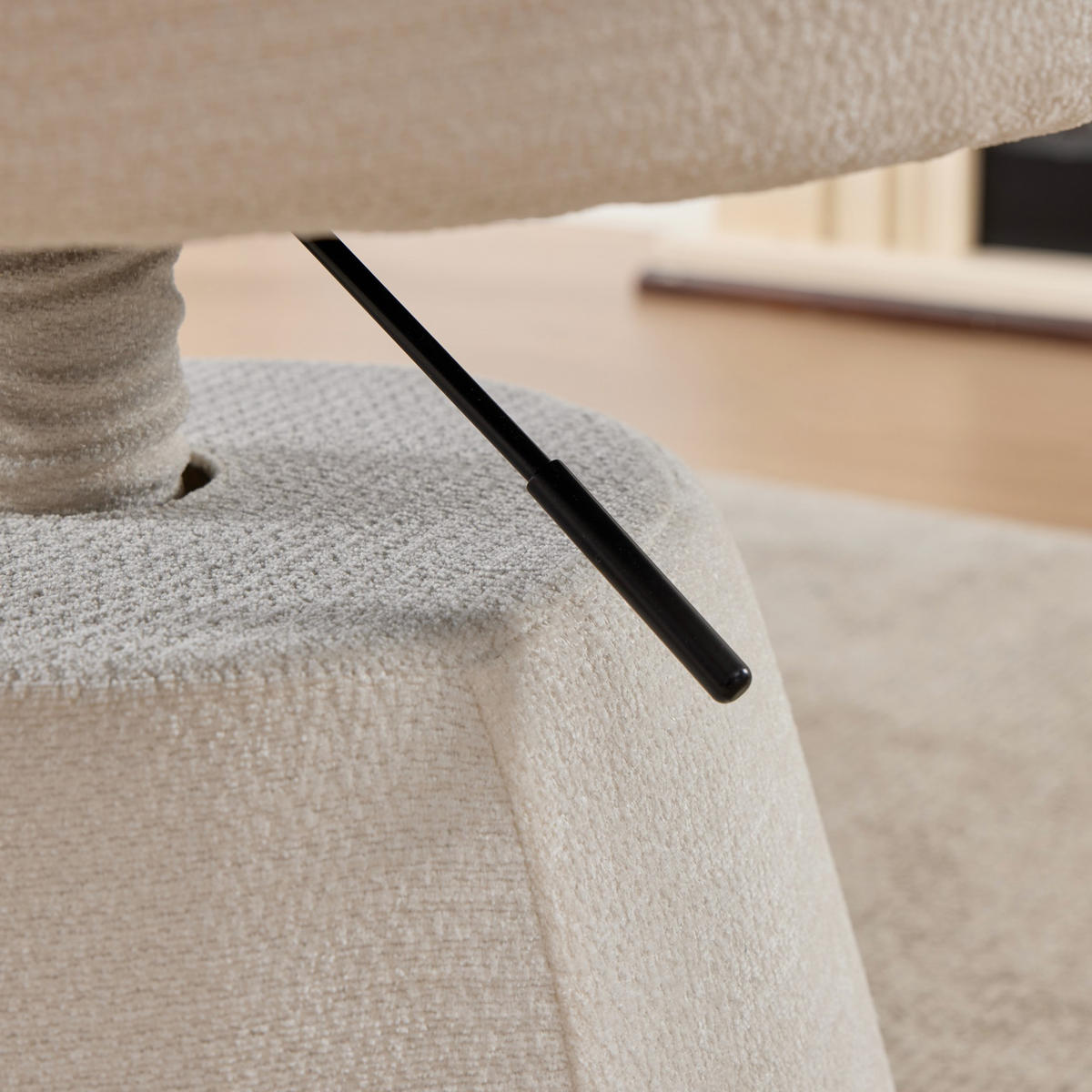 BARHOCKER Beige 1er-Set Höhenverstellbar Drehbar 360° Chenille - Beige, Textil (57.5/92.5/60cm) - PANGIVO