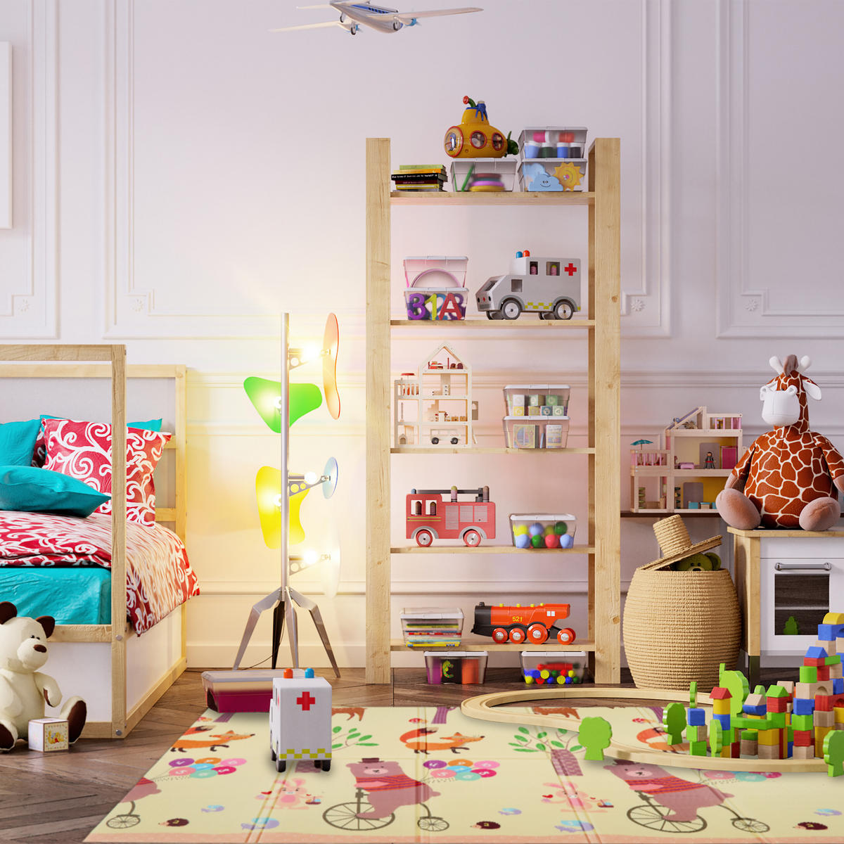 HRACIA podložka - viacfarebná, textil/plast (200/150cm) - Relaxdays