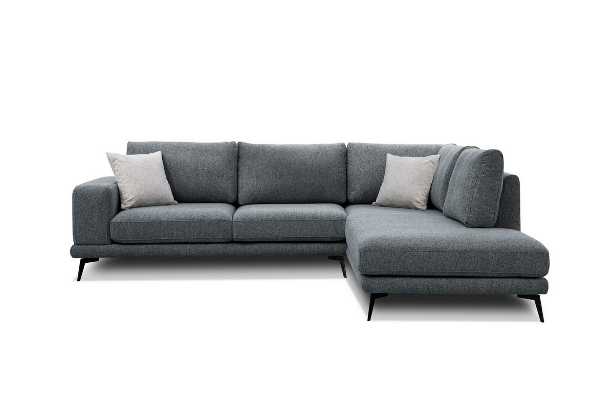 ECKSOFA MEDIOLANE 5-Sitzer, dunkelgrau - Dunkelgrau, Holzwerkstoff/Textil (282/219cm) - Courtois Laville