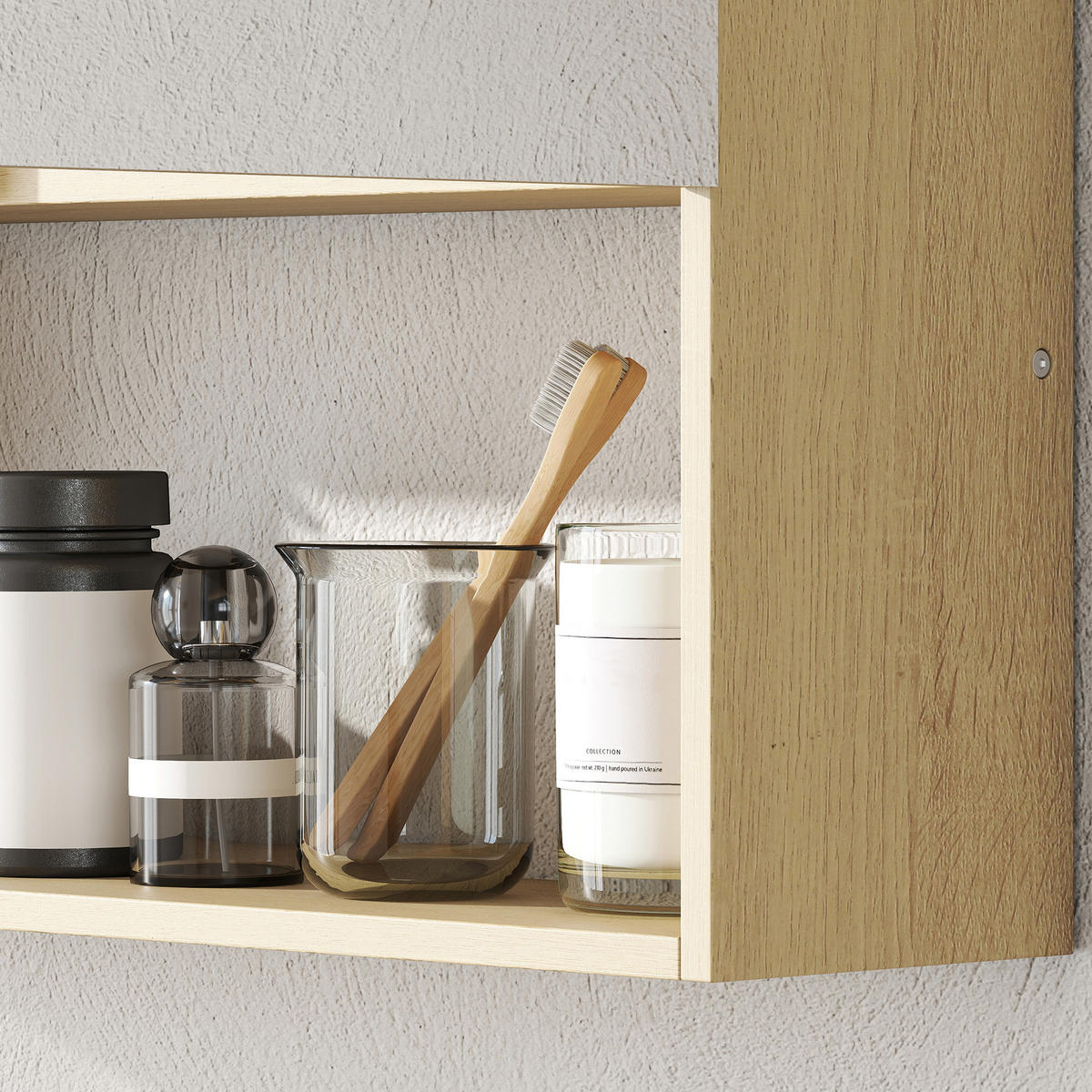 BADEZIMMERSPIEGEL Eichefarben - Eichefarben, Holzwerkstoff (60/75/16.6cm)