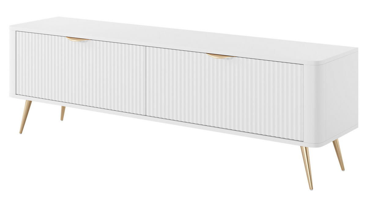 TV-ELEMENT Lante 2D - Goldfarben/Weiß, Holzwerkstoff/Metall (164/52/38cm) - MIRJAN24