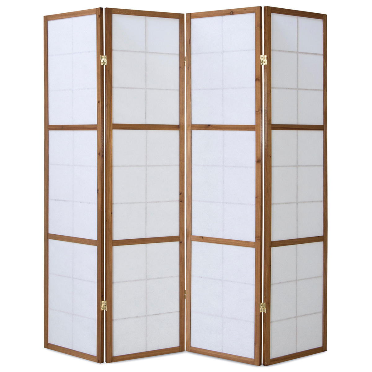 PARAVENT 4-tlg. 176/175 cm Braun Shoji - Braun, Holz (176/175/2cm) - Homestyle4u