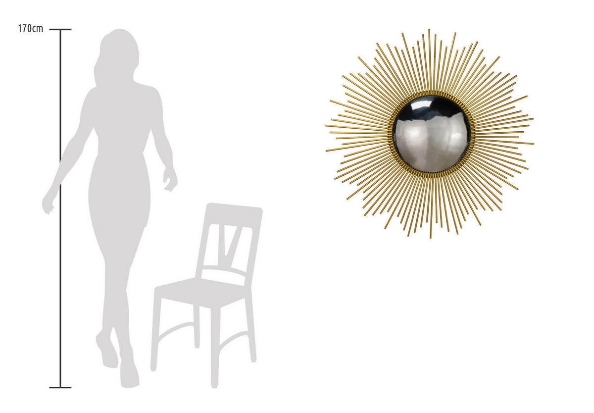 WANDSPIEGEL Gold 99/99 cm - Goldfarben, Metall (14.1/99/3cm) - KUNSTLOFT