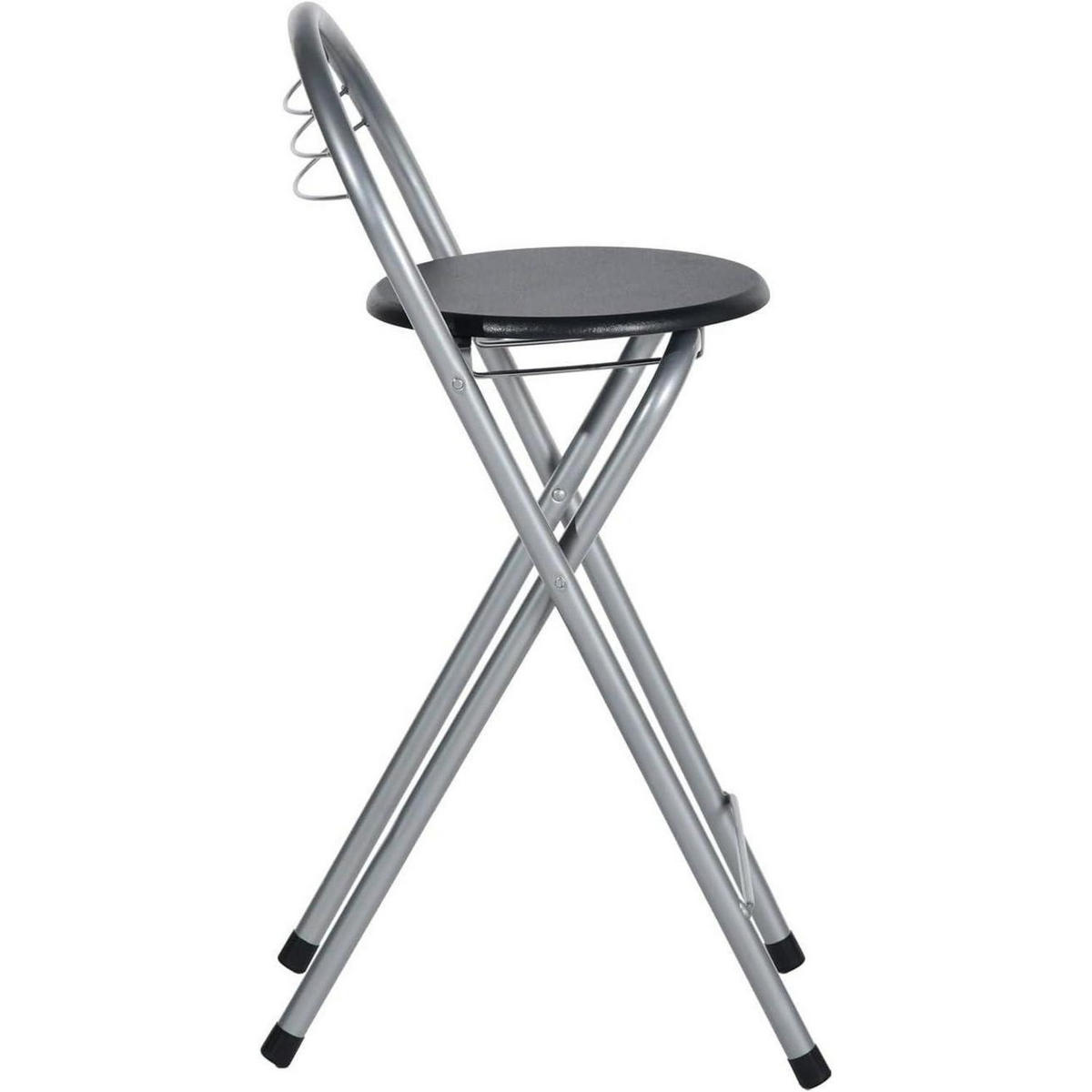 BARHOCKER Klappbar Sitzhöhe 61 cm Schwarz/Silber - Multicolor, Metall (36/79/41cm)