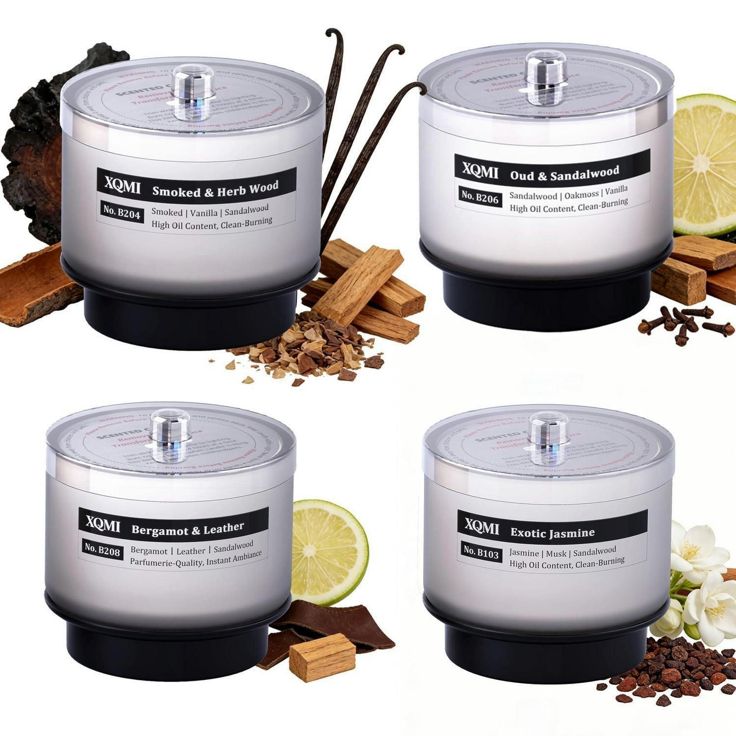 DUFTKERZE 4er Set Tabakwhisky - Multicolor, Paraffin (11cm)