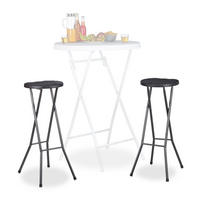 BARHOCKER - Schwarz, Kunststoff/Metall (32.5/80/29cm) - Relaxdays