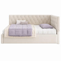 TAGESBETT mit Stauraum 90x190 cm Samt Beige - Beige, Metall (90/190cm) - Meubliv
