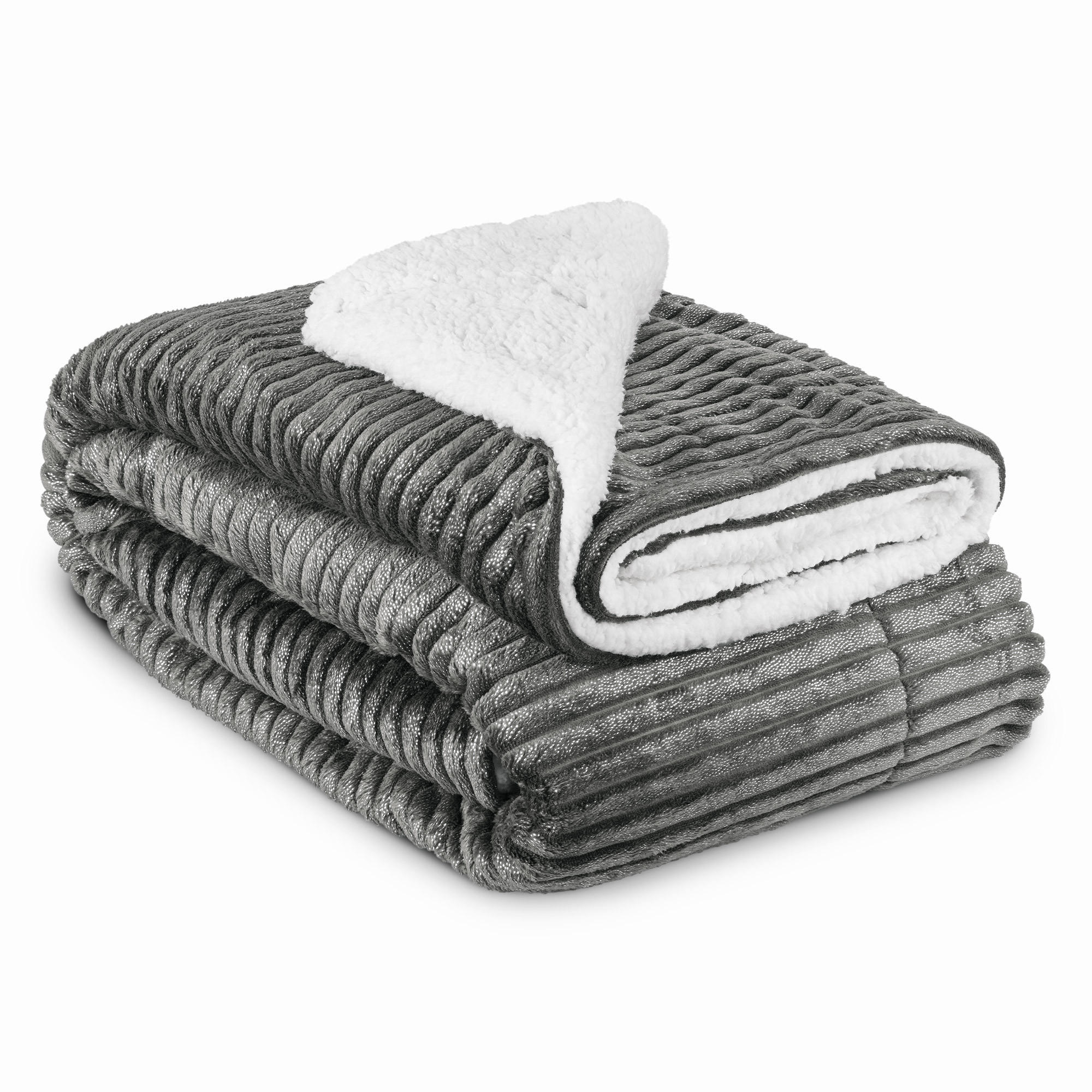 DECKE Elisa 220/240 cm Anthrazit - Anthrazit, Textil (220/240cm) - Beautissu 