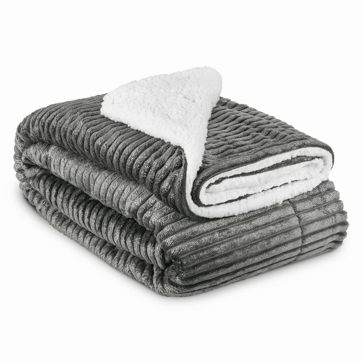 DECKE Elisa 220/240 cm Anthrazit - Anthrazit, Textil (220/240cm) - Beautissu 