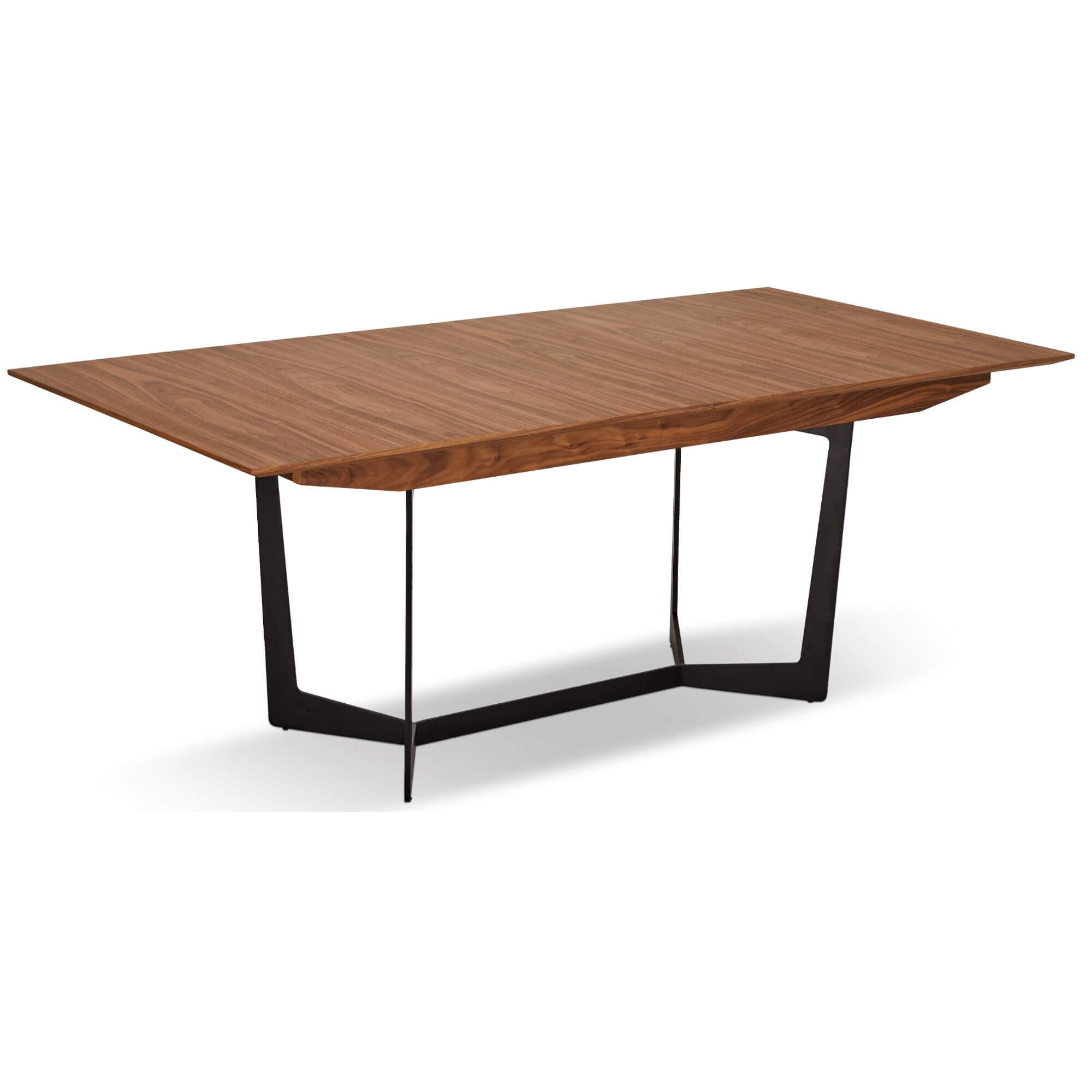 ESSTISCH 200/100/76 Amerikanisches Walnussfurnier rechteckig - Schwarz/Braun, Holz/Metall (200/100/76cm) - Furnhouse