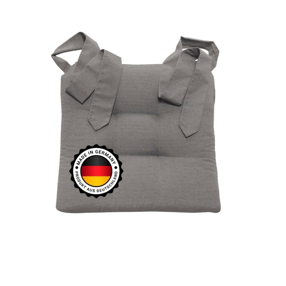 STUHLKISSEN mit Schleifenband - Grau, Textil (46/42/7cm) - Bonvionn