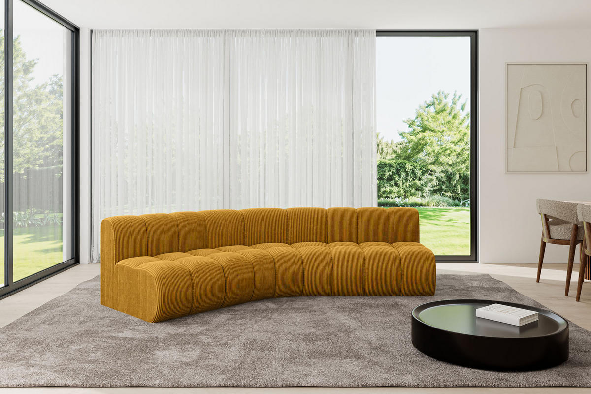 ECKSOFA modulares Sofa Montra-L1 - 290x174x70 cm Senfgelb - Currygelb, Holzwerkstoff/Textil (290/174cm) - ALTDECOR