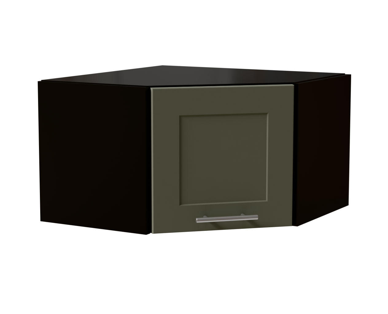 ECKHÄNGESCHRANK Oslo W10/60/36 Schwarz / Reed Green Matt 60 / 60 / 36cm - Schwarz/Grün, Holz/Holzwerkstoff (60/36/60cm) - Feldmann-Wohnen