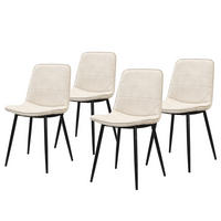 POLSTERSTUHL 4ER-SET - Metall / Textil - Beige, Textil/Metall (47/84/52cm) - home24