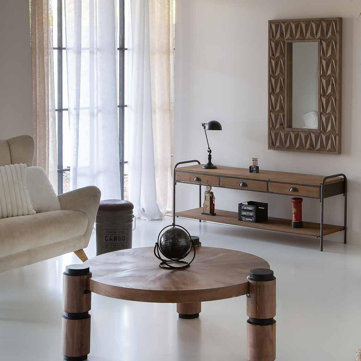 HOCKER aus Metall, grau, 31x35cm - Braun, Metall (40/31/35cm) - Wanderlust