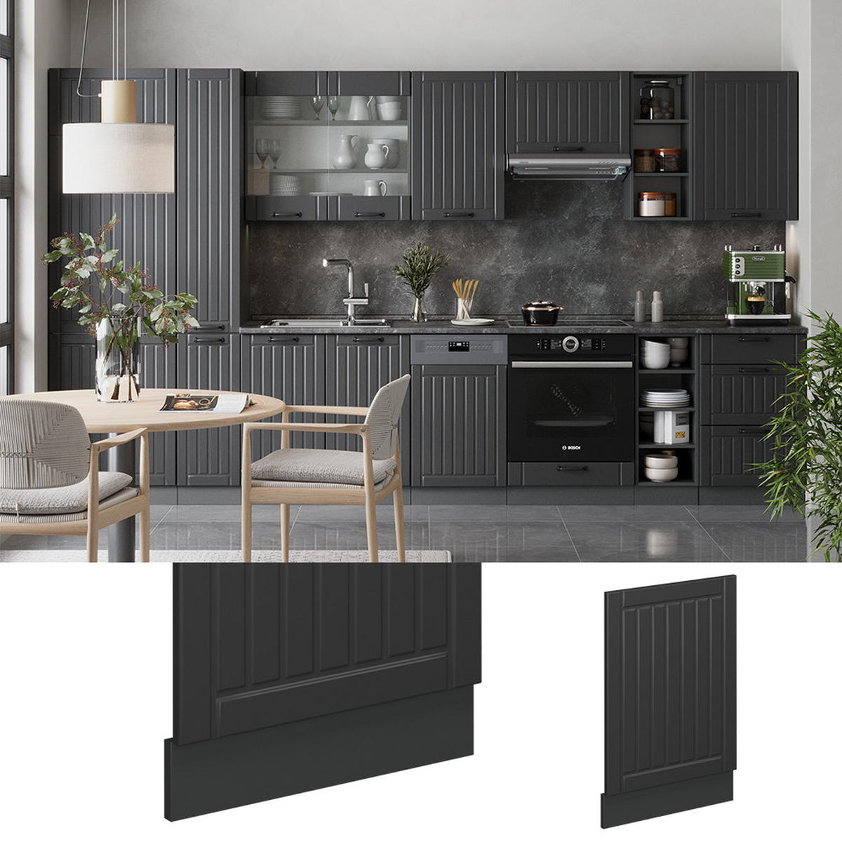 PŘEDNÍ PANEL Fame-Line Tmavě šedá - tmavě šedá/antracitová, kompozitní dřevo (45/67.4/1.6cm) - Vicco