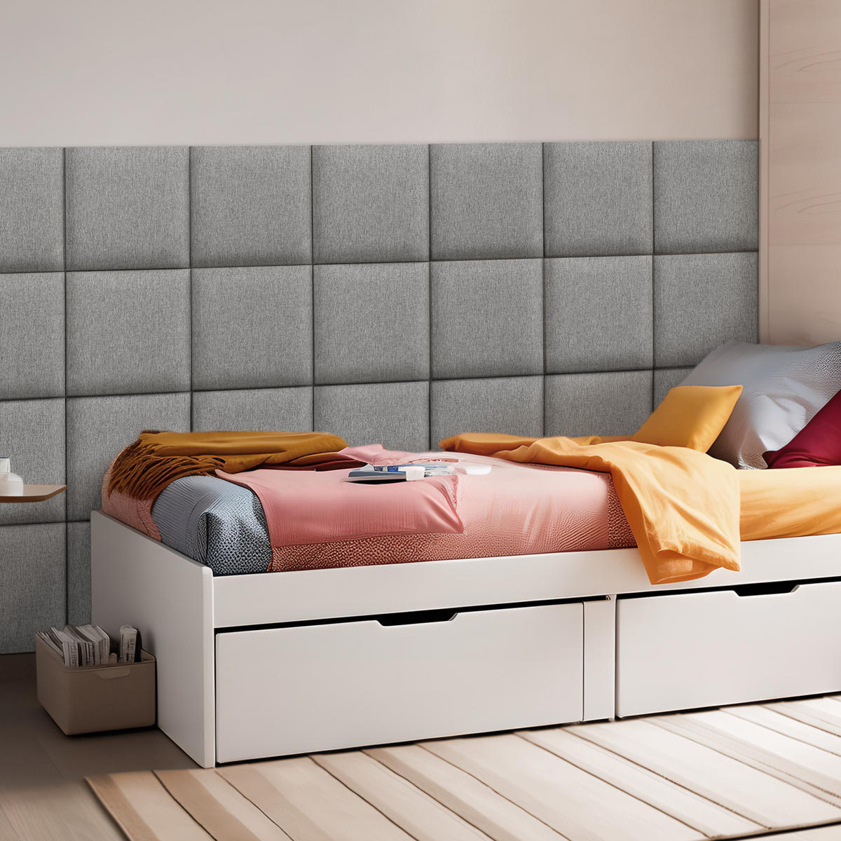 KOPFPOLSTER-SET 4 TLG. Carpino - Hellgrau, Textil (3/30/30cm) - [neu.haus]