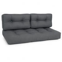 PALETTENKISSEN ECO Style Sitz 120x80x15cm Graphitgrau + Rücken (2tlg) - Dunkelgrau, Textil (80/15/120cm) - Beautissu 
