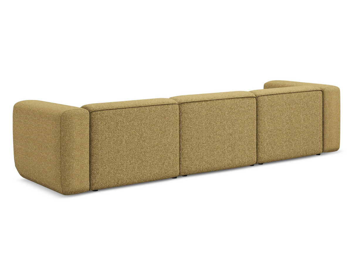 4-SITZER-SOFA Strukturstoff Stoff Gelb - Currygelb/Gelb, Kunststoff/Textil (319/70/89cm) - Makamii