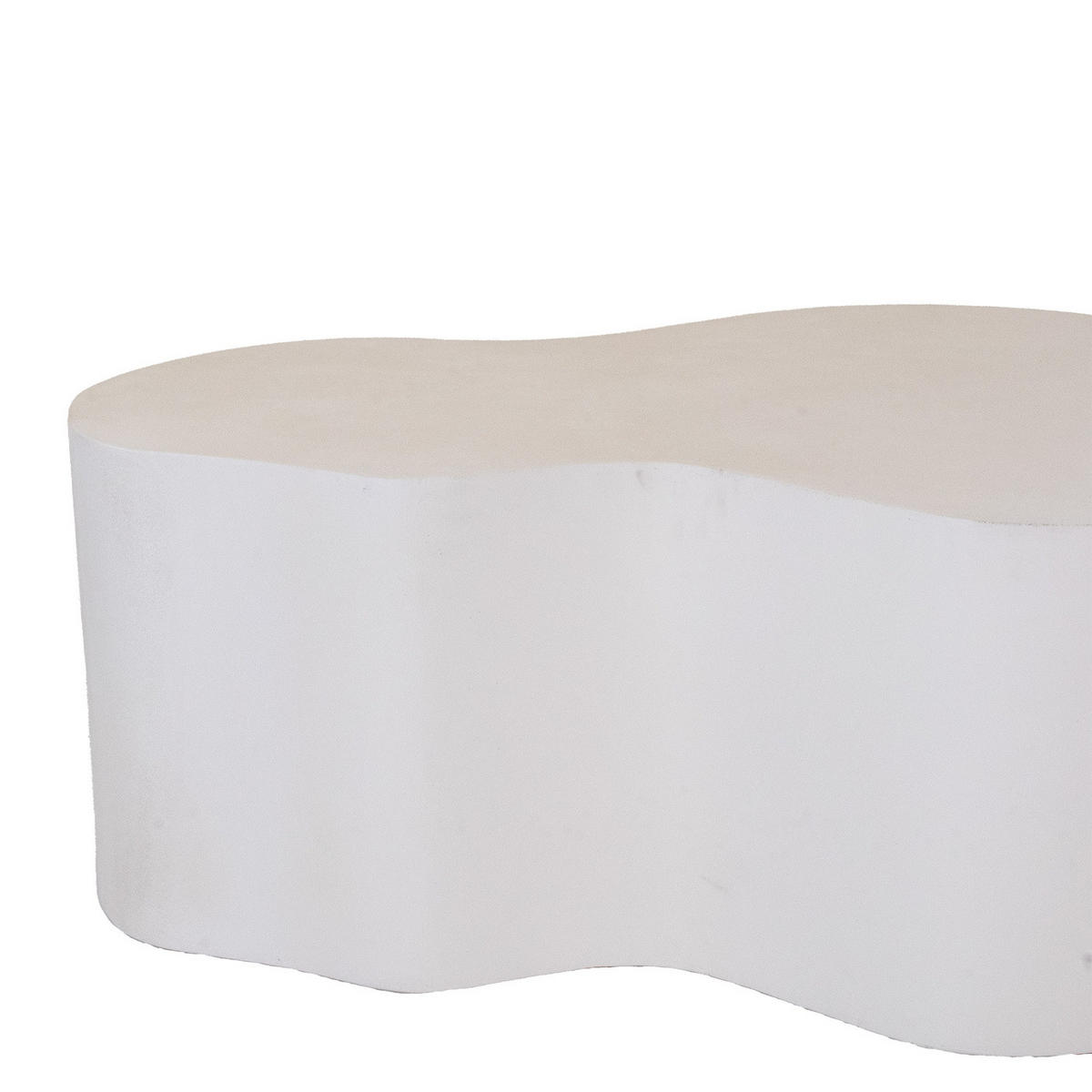 COUCHTISCH, organisch geformt in Betonoptik 100cm, wieß - Weiß, Holz (100/65/41cm) - Giga Meubel