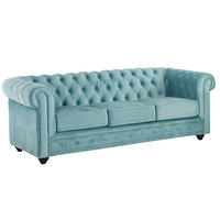 SOFA ohne Schlafmöglichkeit - -Sitzer - Samt, Stoff - Hellblau - - Hellblau, Textil (205/72/88cm) - Vente-Unique