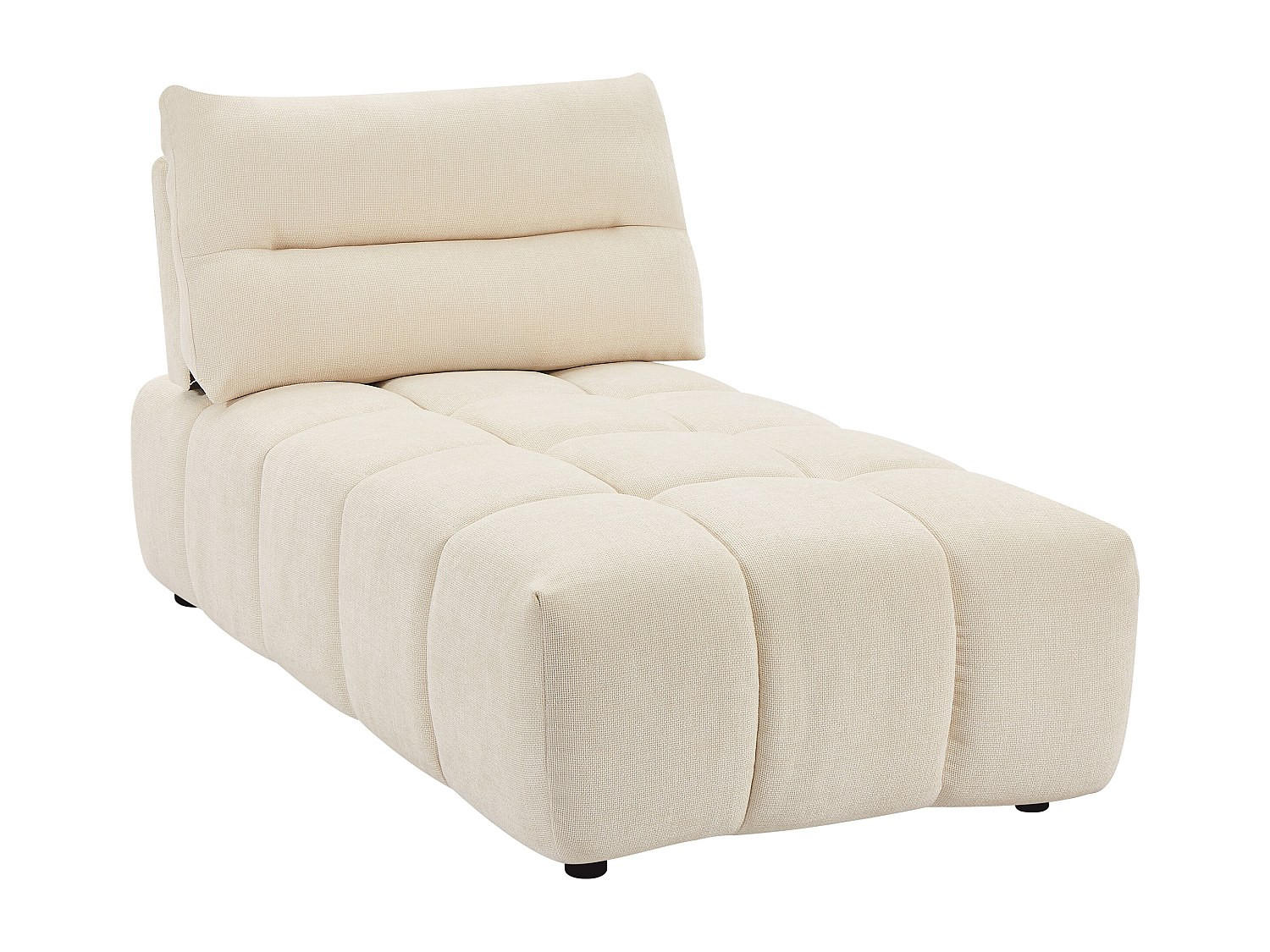 RECAMIERE mit verstellbarer Rückenlehne - Strukturstoff - Beige - APOLIU - Beige, Textil (95/93/196cm) - Vente-Unique