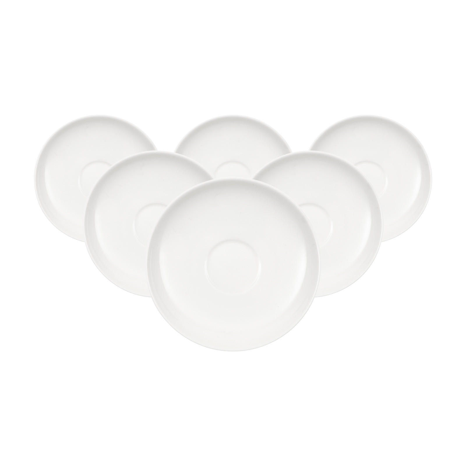 MOKKA-/ESPRESSOUNTERTASSEN Anmut weiß ø 12 cm 6er Set - Weiß, Keramik (12cm) - Villeroy & Boch