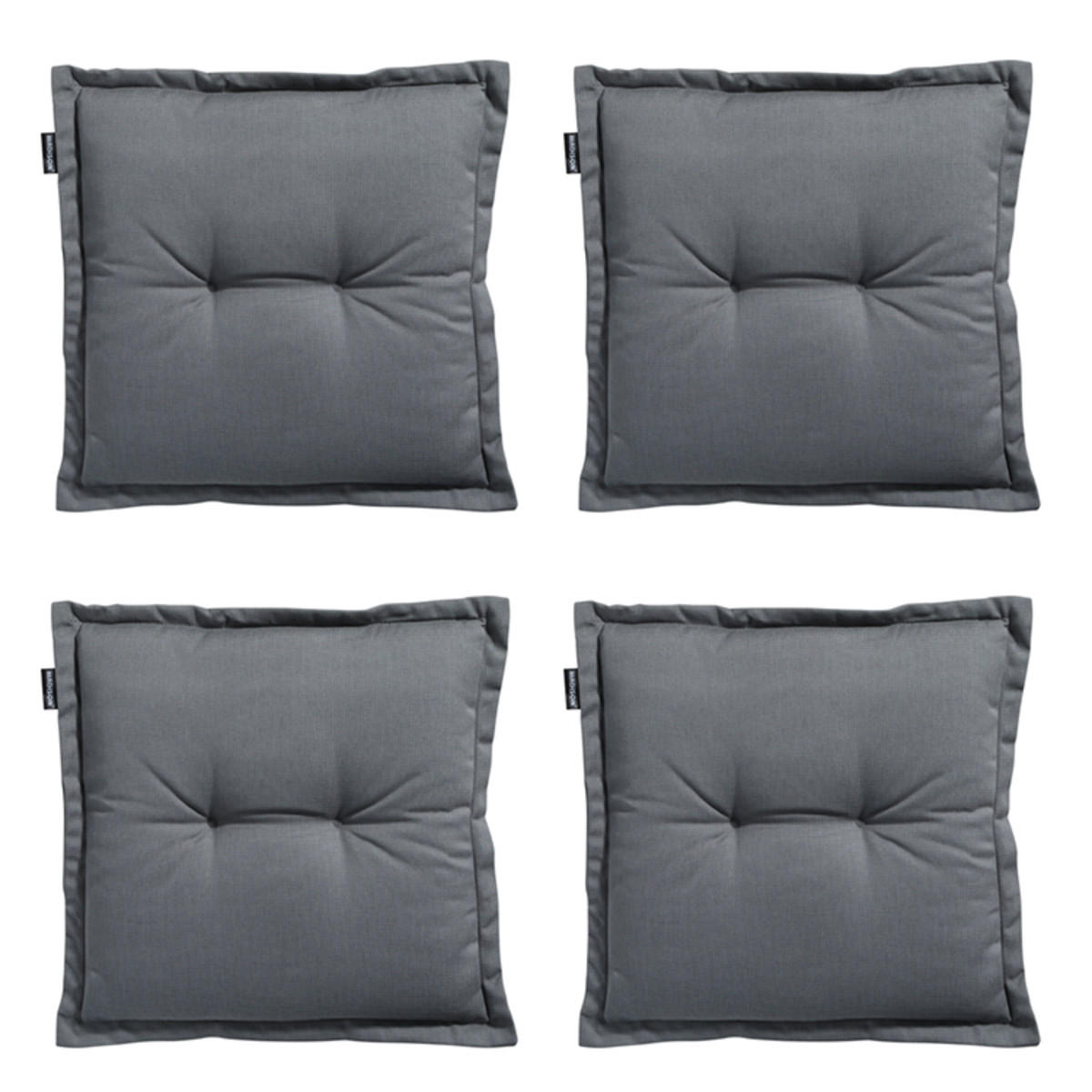 SITZKISSEN Rippe 50/50 cm 4er-Set - Grau, Textil (50/5/50cm) - Madison