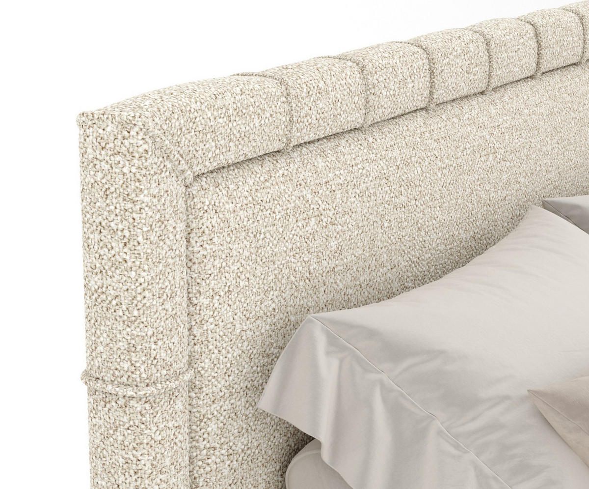 BOXSPRINGBETT Rimini Beige 200/200 cm mit Matratze und Topper - Beige/Naturfarben, Holz/Holzwerkstoff (200/200cm) - Maison de Reve