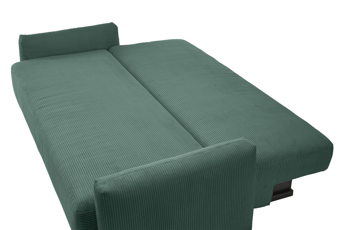 SCHLAFSOFA NEO Smaragdgrün Cord - Smaragdgrün/Schwarz, Kunststoff/Textil (233/75/108cm) - KAWOLA