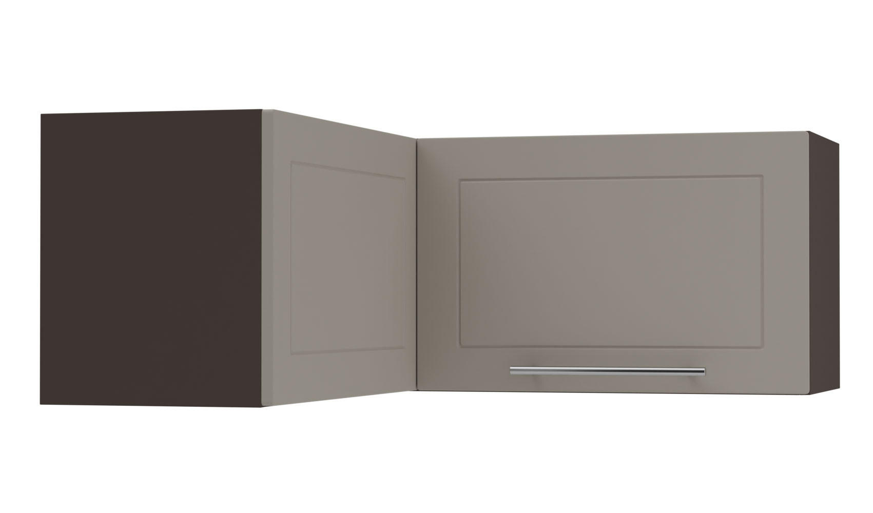 ECKHÄNGESCHRANK Kvantum W14/90/36 Beige Matt / Lava Matt 90 / 90 / 36cm - Dunkelgrau/Beige, Holz/Holzwerkstoff (90/36/90cm) - Feldmann-Wohnen