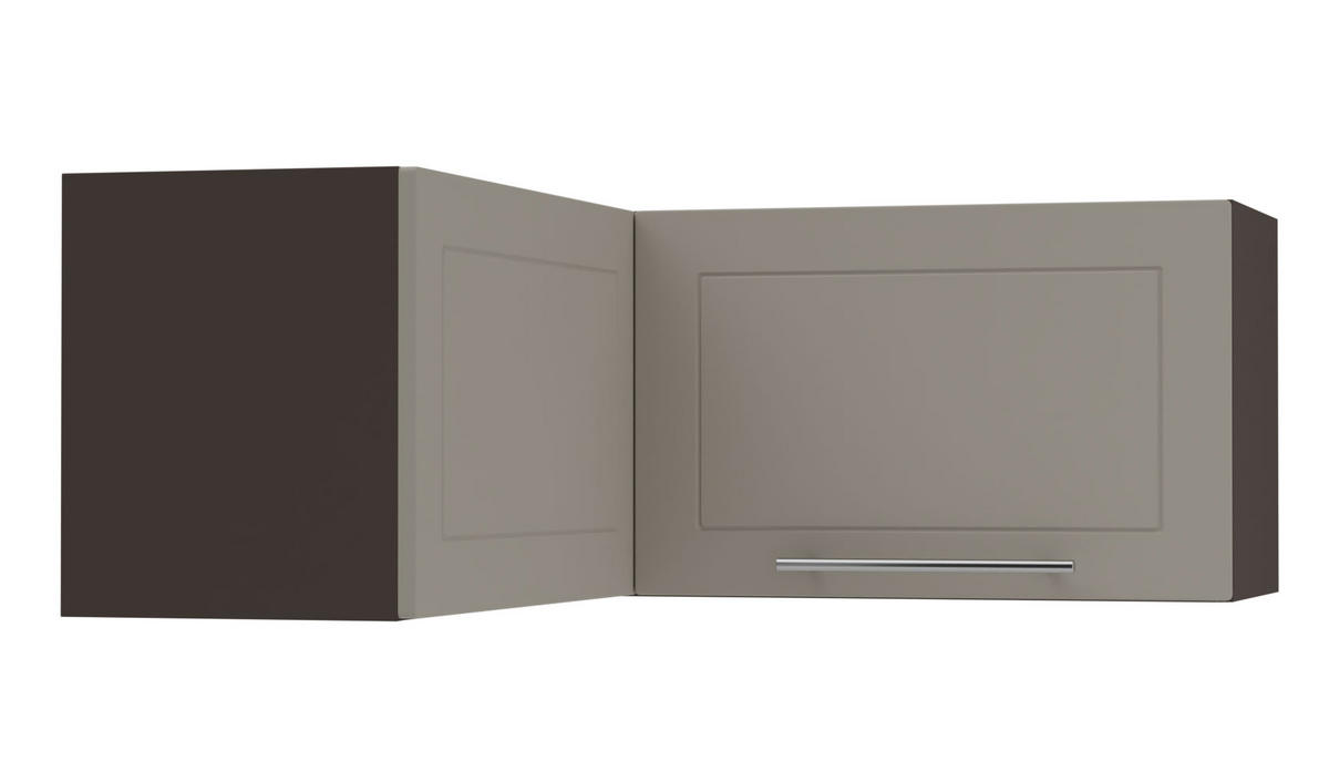 ECKHÄNGESCHRANK Kvantum W14/90/36 Beige Matt / Lava Matt 90 / 90 / 36cm - Dunkelgrau/Beige, Holz/Holzwerkstoff (90/36/90cm) - Feldmann-Wohnen