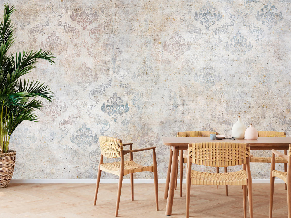 FOTOTAPETE für Schlafzimmer Vintage Ornamente Dekorativ 450x315 - Beige/Braun, Papier (450/315cm) - Muralo