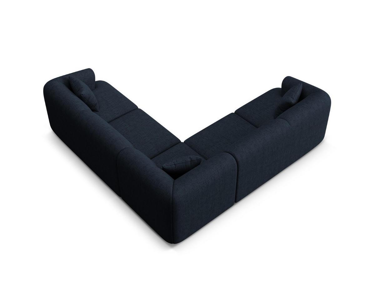 SYMMETRISCHES-MODULARES-ECKSOFA Campi aus strukturiertem Stoff königsblau 6 Sitzplätze - Dunkelblau, Textil (255/255cm) - Cosmopolitan Design