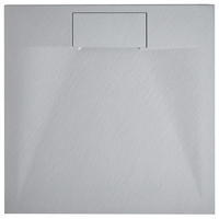CĂDIȚĂ DE DUȘ 80/80/3 cm gri Azzurro - gri închis/gri, material plastic (80/3/80cm) - Beliani