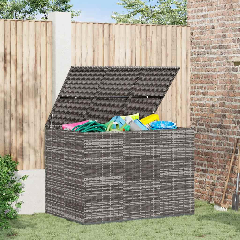 GARTEN-KISSENBOX PE Rattan 145x100x103 cm Grau - Grau, Kunststoff (145/103/100cm) - furnicato